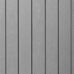 Alpine Slatted Plastic Panel Outdoor Trash Can, 40 Gallon, 40-15/16”H x 21-5/16”W x 21-5/16”D, Gray