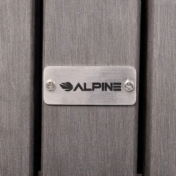 Alpine Slatted Recycled Plastic Panel Round Outdoor Trash Can, 32 Gallon, 33-7/8”H x 20”W x 20D, Gray