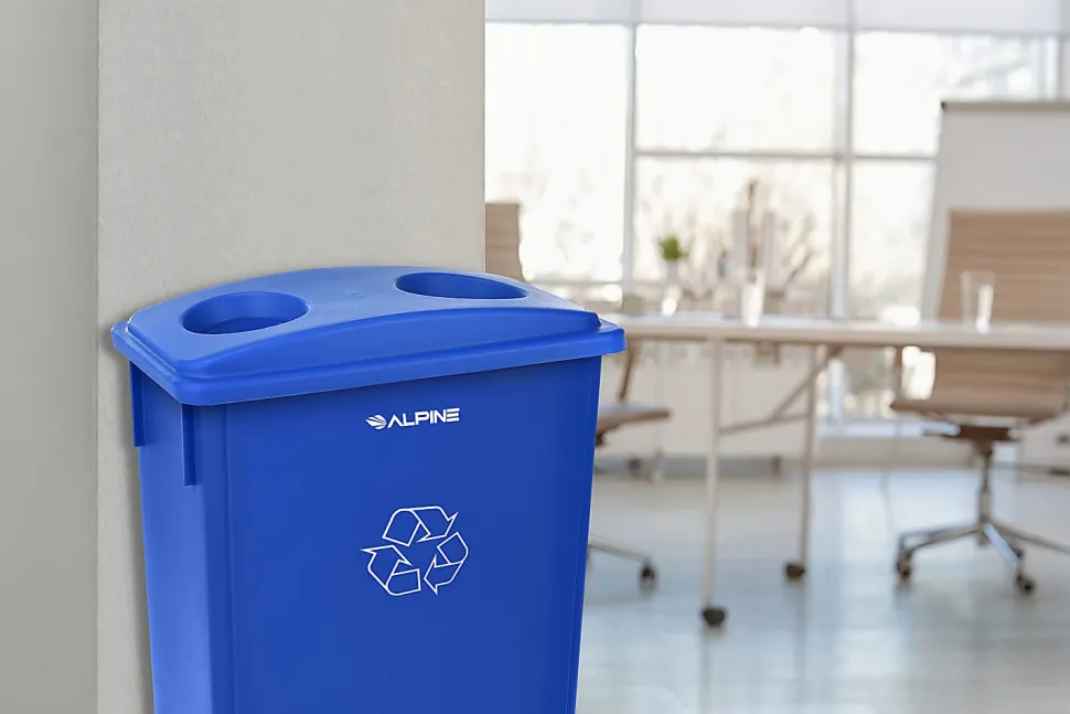 Alpine Slim Recycle Bin, 23 Gallon, Blue