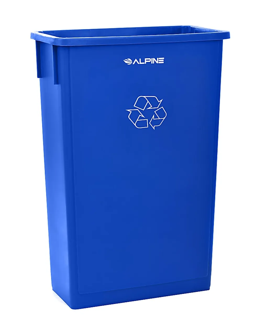 Alpine Slim Recycle Bin, 23 Gallon, Blue