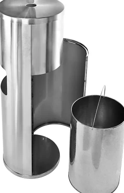 Alpine Stainless-Steel Gym Wet Wipe Dispenser With Built-In Trash Can, 36
