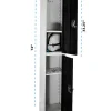 Alpine 2-Tier Steel Lockers, 72”H x 15”W x 15”D, Black, Set Of 2 Lockers