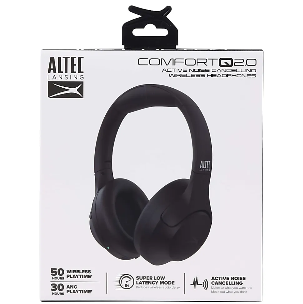 Altec Lansing ComfortQ 2.0 Hybrid ANC Wireless Headphones, Black, MZX772