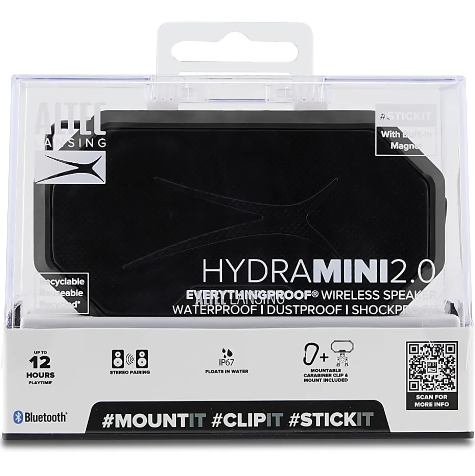Altec Lansing HydraMini 2.0 IMW1002 EVERYTHINGPROOF® Bluetooth Speaker, Black