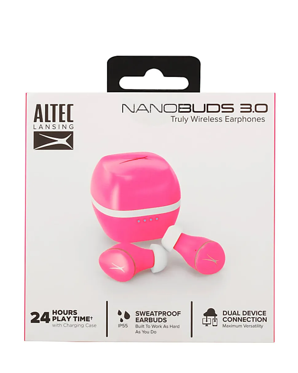 Altec Lansing NanoBuds 3.0 Earbuds, Pink, MZX-5001