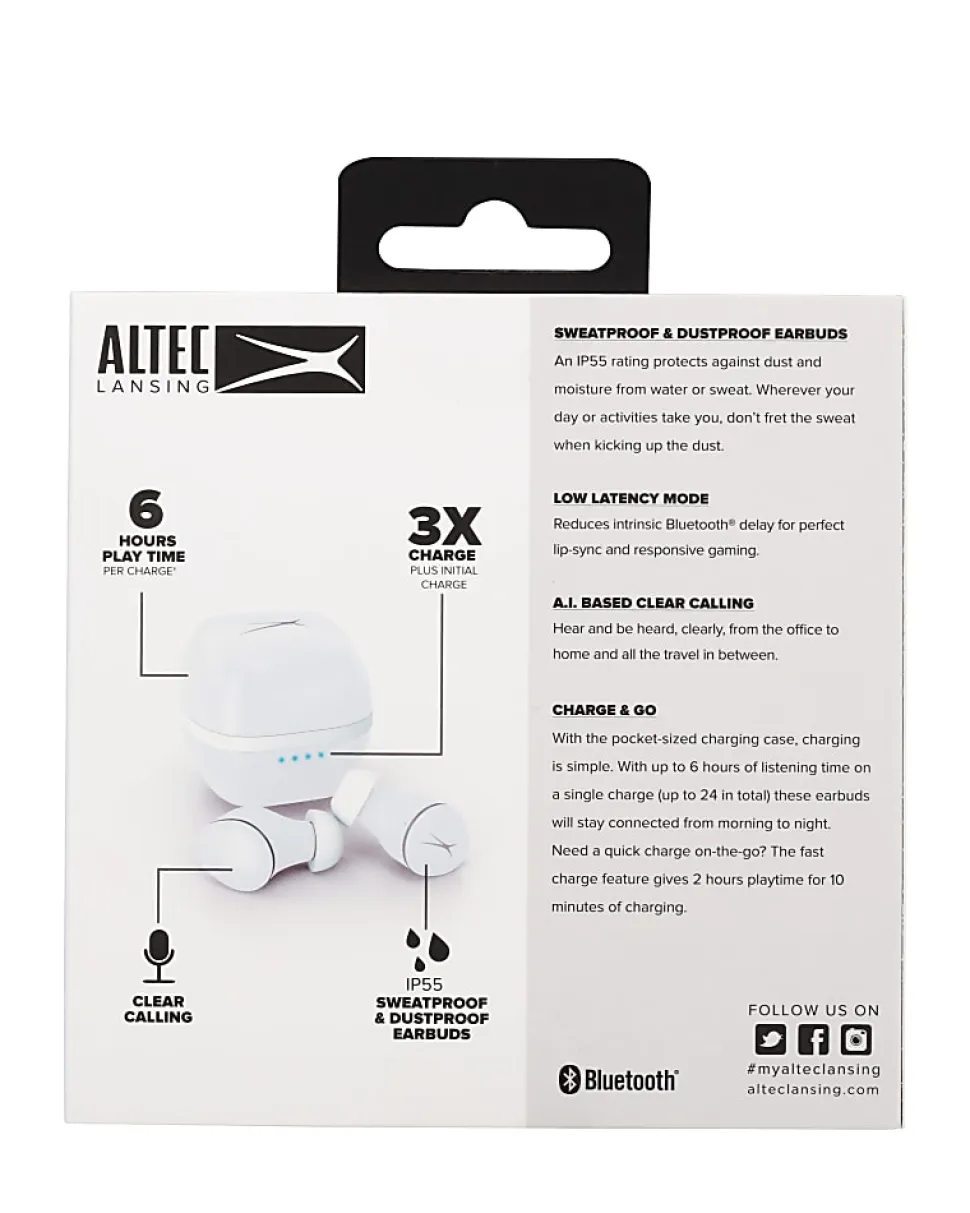 Altec Lansing NanoBuds 3.0 Earbuds, Light Blue, MZX-5001
