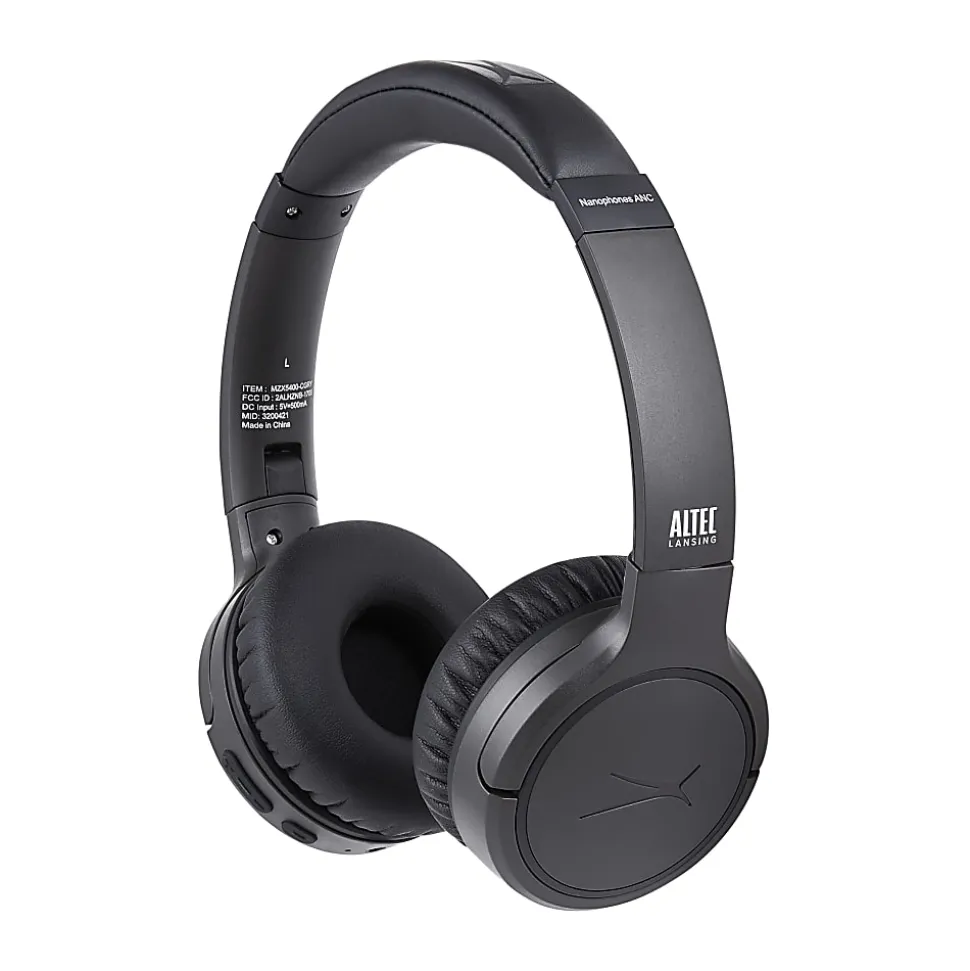 Altec Lansing NanoPhones ANC Wireless Headphones, Gray