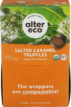 Alter Eco Organic Truffles, Salted Caramel, 0.42 Oz, Total Qty 60