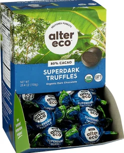 Alter Eco Organic Truffles, Super Dark Chocolate, 0.42 Oz, Total Qty 60