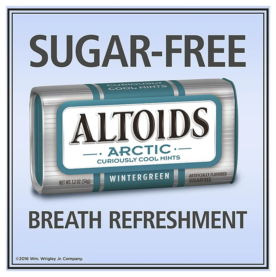 Altoids® Curiously Strong Mints, Arctic Wintergreen, 1.2 Oz, Pack Of 8 Tins