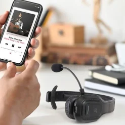 Aluratek Bluetooth Wireless Headset with Noise Cancelling Boom Microphone - Mono - Wireless - Bluetooth - ABHM100F
