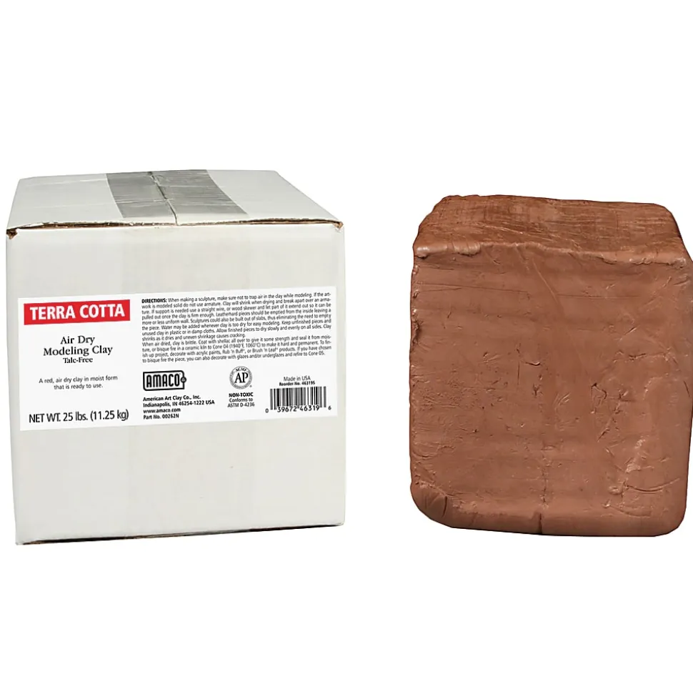 AMACO® Air Dry Clay, Terra Cotta, 25 Lb