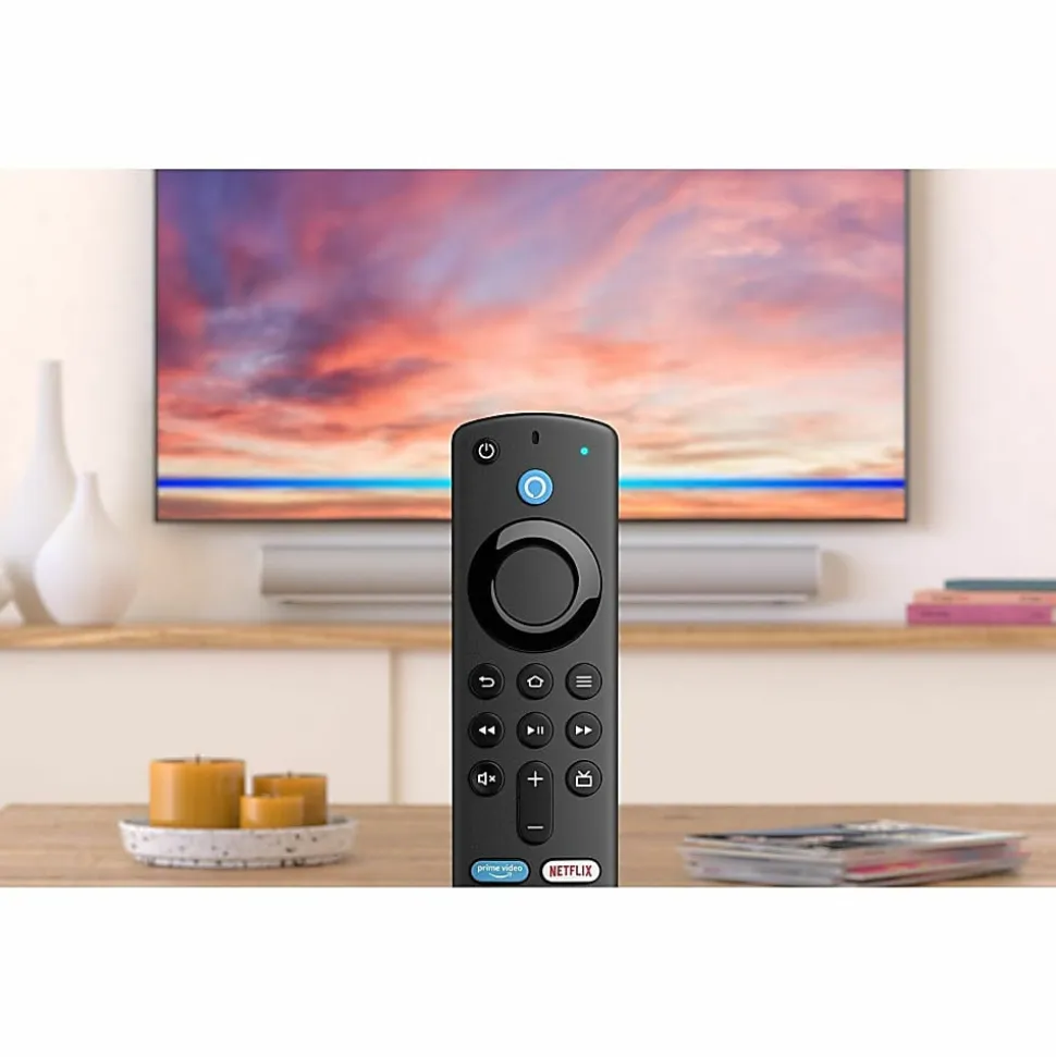 Amazon Alexa Voice Remote (3rd Gen) - For TV, Sound Bar Speaker, Receiver - Bluetooth - Alkaline Battery - Black