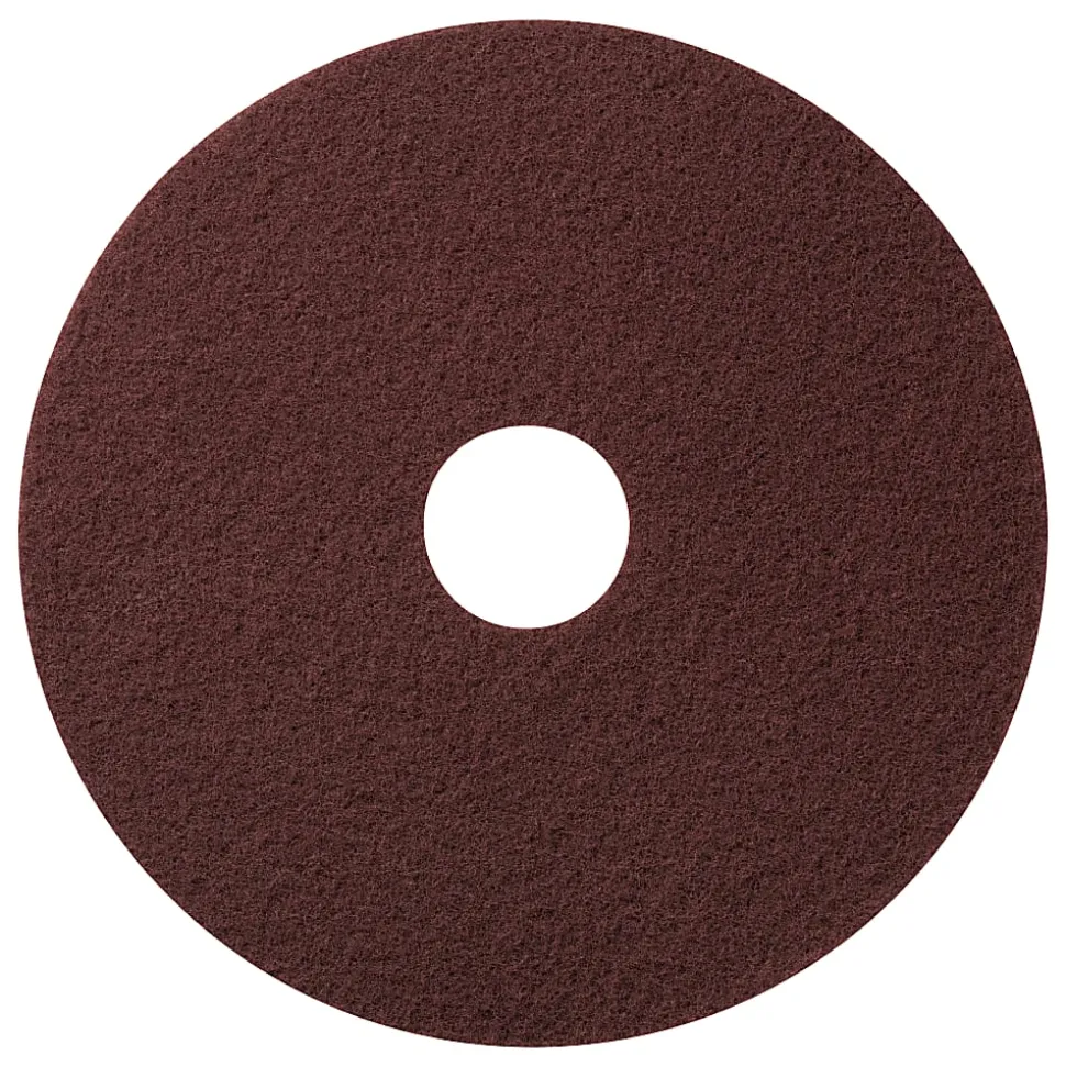 Americo Maroon X Heavy-Duty Floor Restoration Pads, 20", Maroon, 5 Pads Per Box, Set Of 2 Boxes