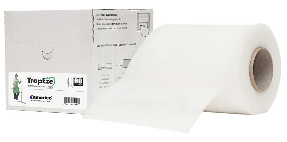 Americo® TrapEze® Disposable Dusting Sheets, 6" x 8", White, Box Of 60