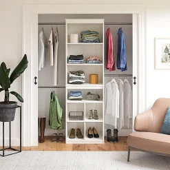 Ameriwood™ Home SystemBuild Closet Storage System, 76-5/8"H x 95-7/16"W x 15-3/4"D, White