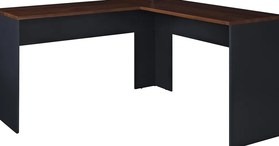 Ameriwood™ Home The Works 52"W L-Shaped Corner Desk, Cherry/Gray