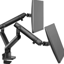 Amer Mounting Arm for Curved Screen Display, Flat Panel Display - Matte Black - 2 Display(s) Supported - HYDRA2B