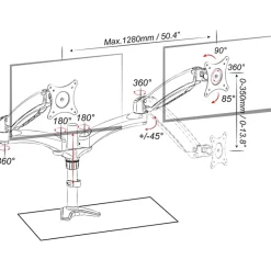 Amer Mounts Dual Monitor Mount with Articulating Arms - HYDRA 2 arm articulating monitor mount with desk clamp