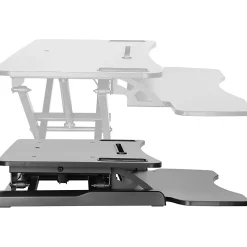 Amer Mounts Dual Monitor 38"W Adjustable Height Standing Desk With Keyboard Tray, Black
