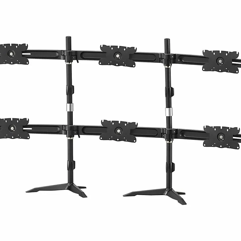 Amer Mounts Hex Monitor Stand Supports Flat Panel Sizes 26" to 32" AMR6S32 - Hex Monitor Ultra Slim Stand Based Desk Mount