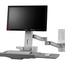 Amer Wall Mount for Keyboard, Mouse, Monitor - TAA Compliant - 24" Screen Support - 23.15 lb Load Capacity - 100 x 100, 75 x 75