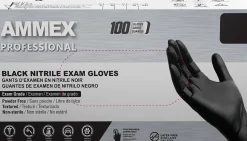 AMMEX Professional Black Nitrile Powder Free Exam X-Large Gloves