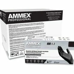 AMMEX Professional Black Nitrile Powder Free Exam SM Gloves