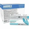 Ammex Professional Powder-Free Exam-Grade Nitrile Gloves, Large, Blue, Box Of 100 Gloves