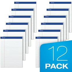 Ampad Basic Micro Perforated Writing Pads, 50 Sheets, Stapled, Wide Ruled, 8 1/2