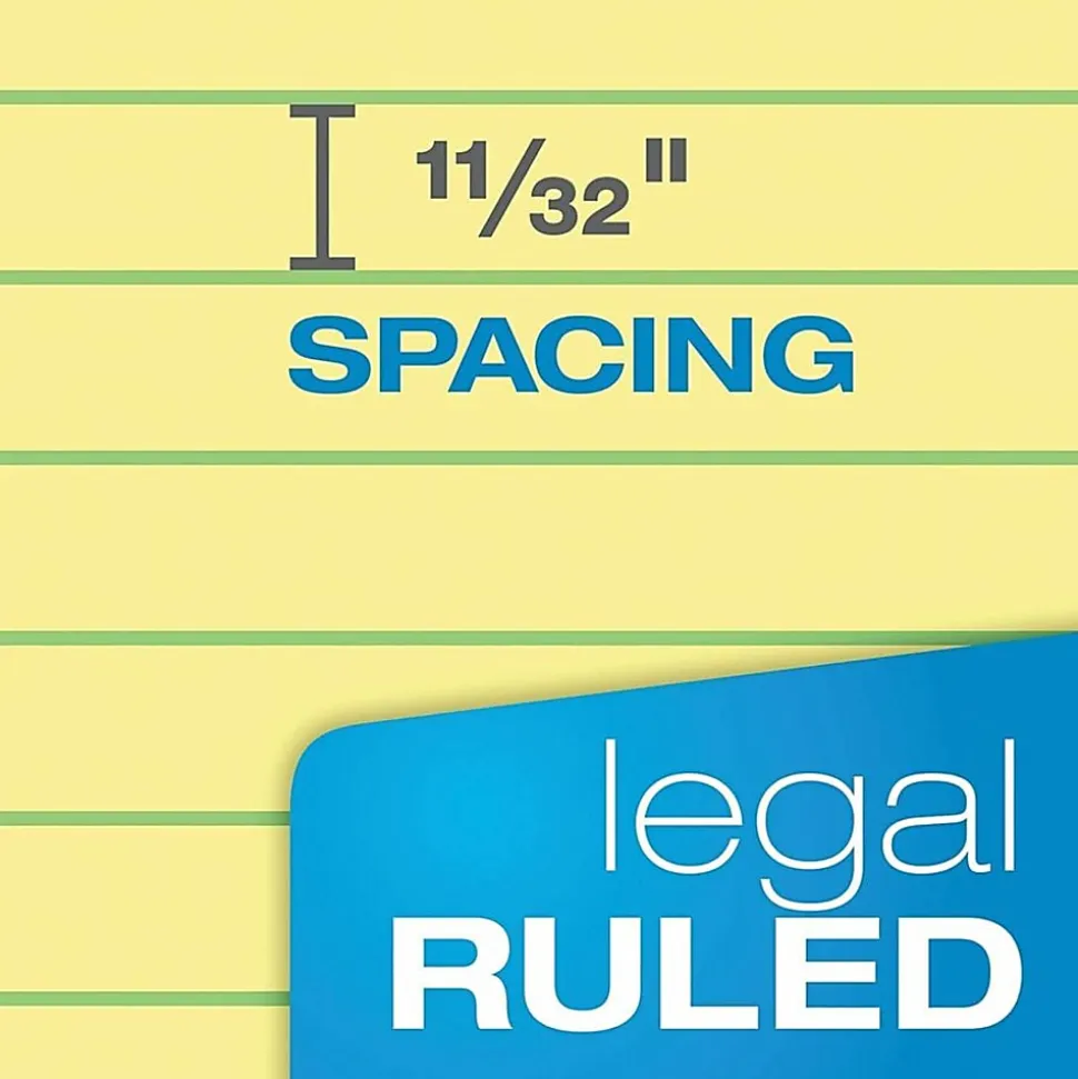 Ampad Gold Fibre Premium Rule Writing Pads - Letter - 50 Sheets - Watermark - Stapled/Glued - 0.34" Ruled - 20020