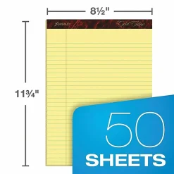Ampad Gold Fibre Premium Rule Writing Pads - Letter - 50 Sheets - Watermark - Stapled/Glued - 0.34