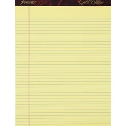 Ampad Gold Fibre Remanufactured Writing Pads, Letter Size, Narrow Ruled, 50 Sheets, Canary Yellow, Pack Of 12
