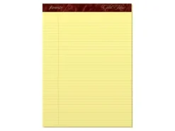 Ampad Gold Fibre Remanufactured Writing Pads, Letter Size, Narrow Ruled, 50 Sheets, Canary Yellow, Pack Of 12