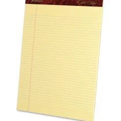 Ampad Gold Fibre Remanufactured Writing Pads, Letter Size, Narrow Ruled, 50 Sheets, Canary Yellow, Pack Of 12