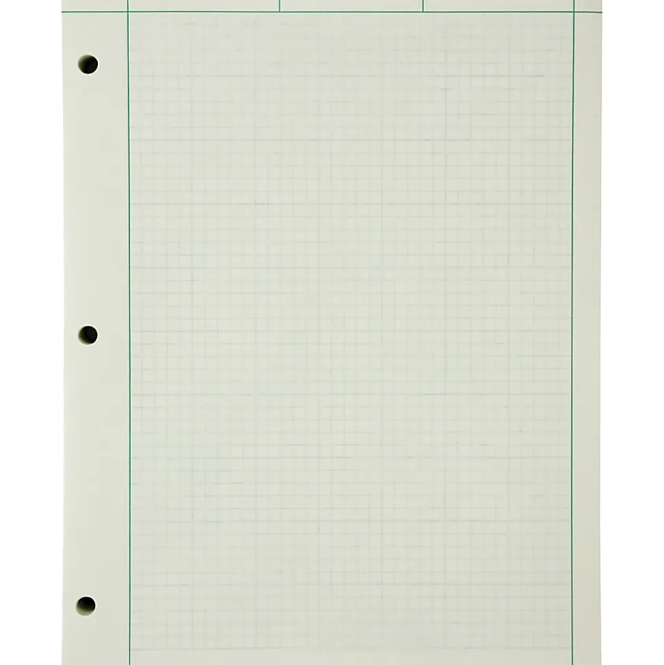 Ampad® Green Tint Engineer's Quadrille Pad, 8 1/2" x 11", Quadrille Ruled, 200 Sheets, Green