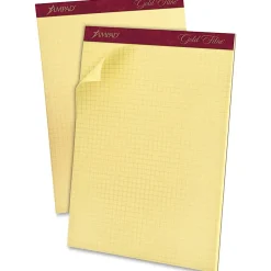 Ampad® Mediumweight Quadrille Pad, 8 1/2" x 11", Quadrille Ruled, 50 Sheets, Canary Yellow