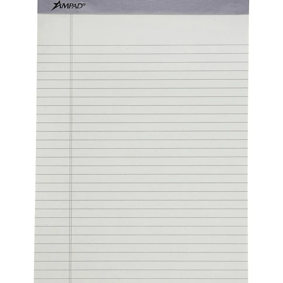 Ampad Pastel Perforated Pad - 50 Sheets - 0.34" Ruled - 15 lb Basis Weight - Letter - 8 1/2" x 11" Sheet Size - Micro Perforated - 1 Pack