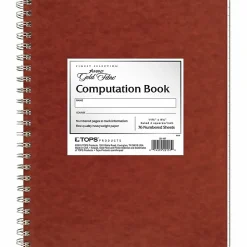 Ampad Retro Computation Notebook, 9 1/4" x 11 3/4", 75 Sheets, Red