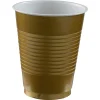 Amscan Go Brightly Plastic Cups, 18 Oz, Gold, Pack Of 16 Cups