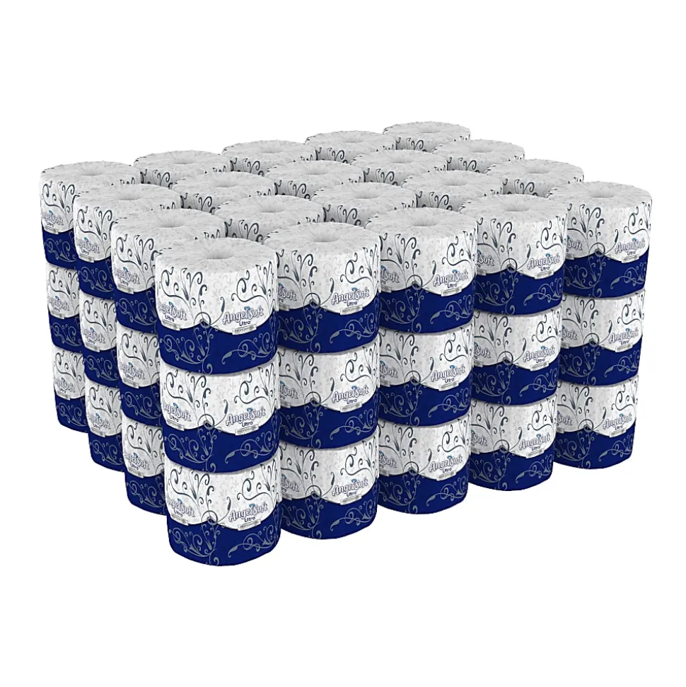 Angel Soft by GP PRO, 2 Ply, Professional Series Standard Roll Toilet Paper, 4x4, Recycled, White, 400 Sheets, 60 Rolls per Case