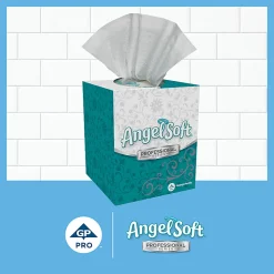 Angel Soft Professional Series® 2-Ply Facial Tissue, Cube Box, White, 10% Recycled Fiber, 36 Boxes Per Case, 96 Sheets Per Box