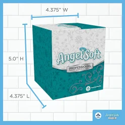 Angel Soft Professional Series® 2-Ply Facial Tissue, Cube Box, White, 10% Recycled Fiber, 36 Boxes Per Case, 96 Sheets Per Box