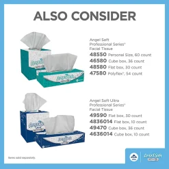 Angel Soft Professional Series® 2-Ply Facial Tissue, Cube Box, White, 10% Recycled Fiber, 36 Boxes Per Case, 96 Sheets Per Box