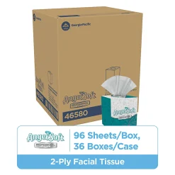 Angel Soft Professional Series® 2-Ply Facial Tissue, Cube Box, White, 10% Recycled Fiber, 36 Boxes Per Case, 96 Sheets Per Box