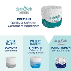 Angel Soft Professional Series® 2-Ply Embossed Toilet Paper, 20% Recycled Fiber, 80 Rolls per Case, 450 Sheets per Roll