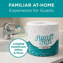 Angel Soft Professional Series® 2-Ply Embossed Toilet Paper, 20% Recycled Fiber, 80 Rolls per Case, 450 Sheets per Roll