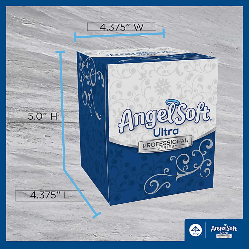 Angel Soft Ultra Professional Series® Premium 2-Ply Facial Tissue, Cube Box, 96 Sheets Per Box, Case Of 36 Boxes