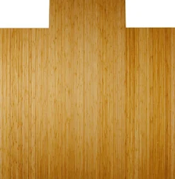 Anji Mountain Bamboo Deluxe Roll-Up Chair Mat, 55" x 57", 8 mm"-Thick, Natural