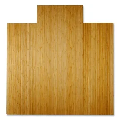 Anji Mountain Bamboo Deluxe Roll-Up Chair Mat, 55" x 57", 8 mm"-Thick, Natural